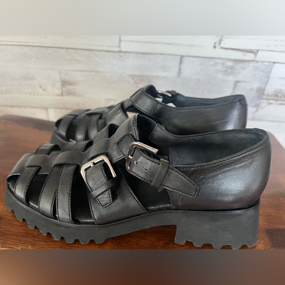 Free People Black Strappy Chunky Fisherman Sandals - Picture 4 of 14